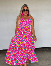 BLAKELEY Summer Days Nova Maxi dress in hot pink - women's dress - alternate view