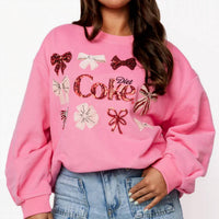 Queen Of Sparkles - Diet Coke Bow Sweatshirt