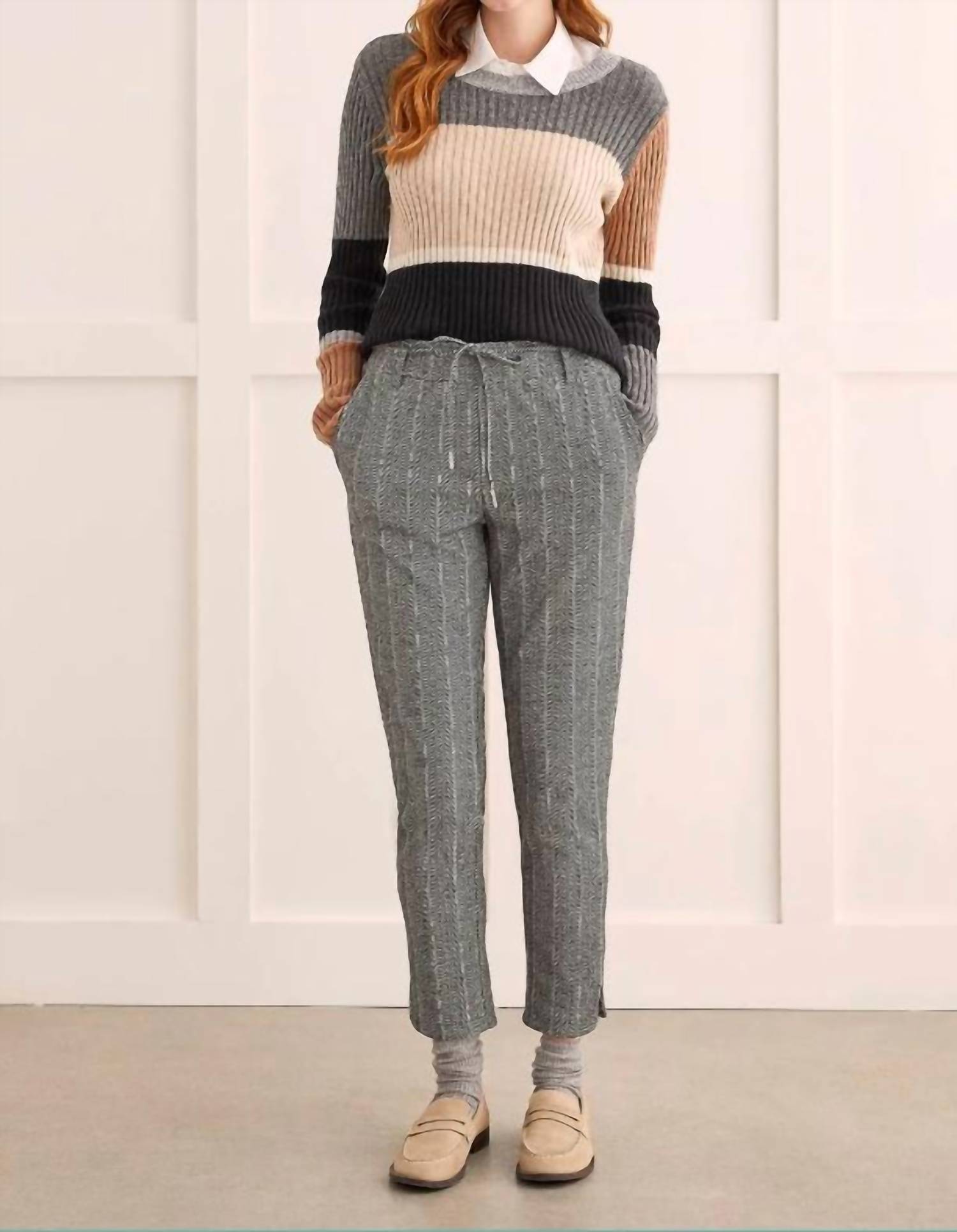 Tribal - Tie Waist Soft Ponte Pants