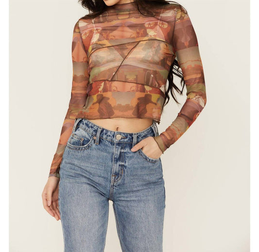 Rock & Roll Denim - Scenic Mesh Long Sleeve Top