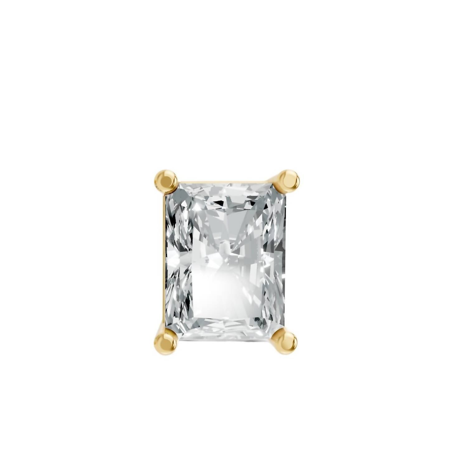 Aamiaa - Women's Radiant Shape 4 Prong Push Back Studs