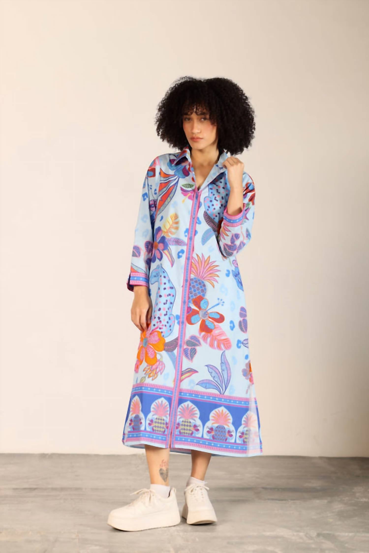 Maude Vivante - Eliza Poplin Button Down Midi Dress