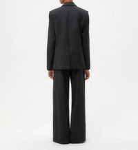 TWP Women's Perfect Boyfriend Blazer in charcoal - women's jacket - detail view