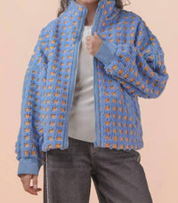 Very J - Oversized Checker Fleece Jacket