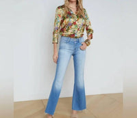 L'Agence Sera High Rise Flare Jeans in cabrini blue - women's jeans