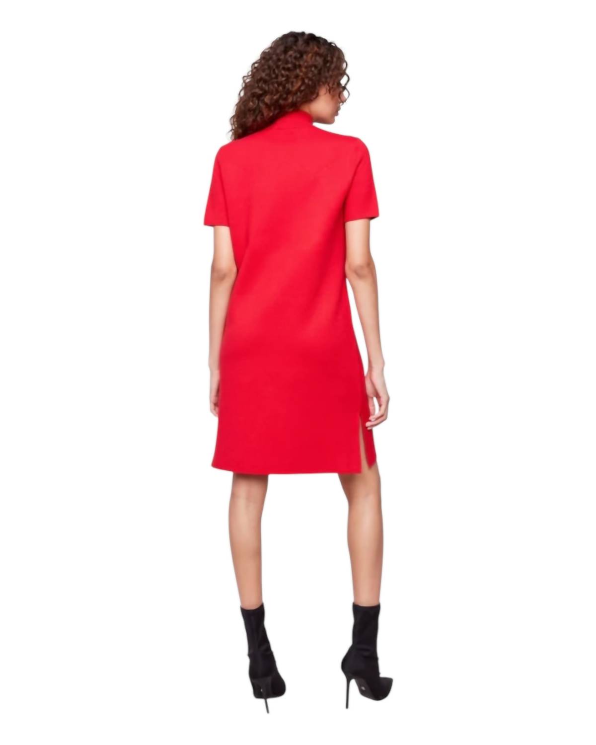 Charlie B - Short-Sleeve Mock Neck Sweater Dress