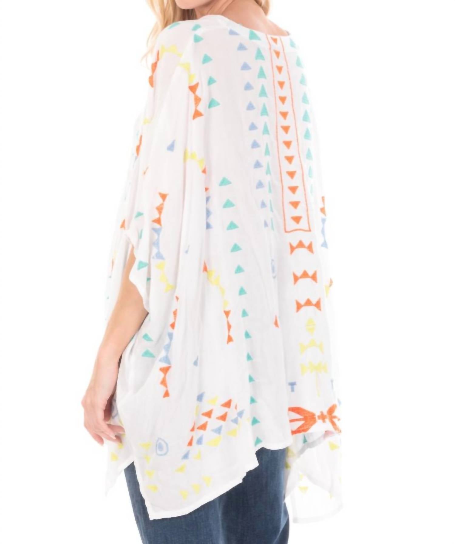 Apny - V Neck Poncho Tunic Top