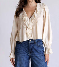 Storia - Adhara Ruffle V-neck Blouse