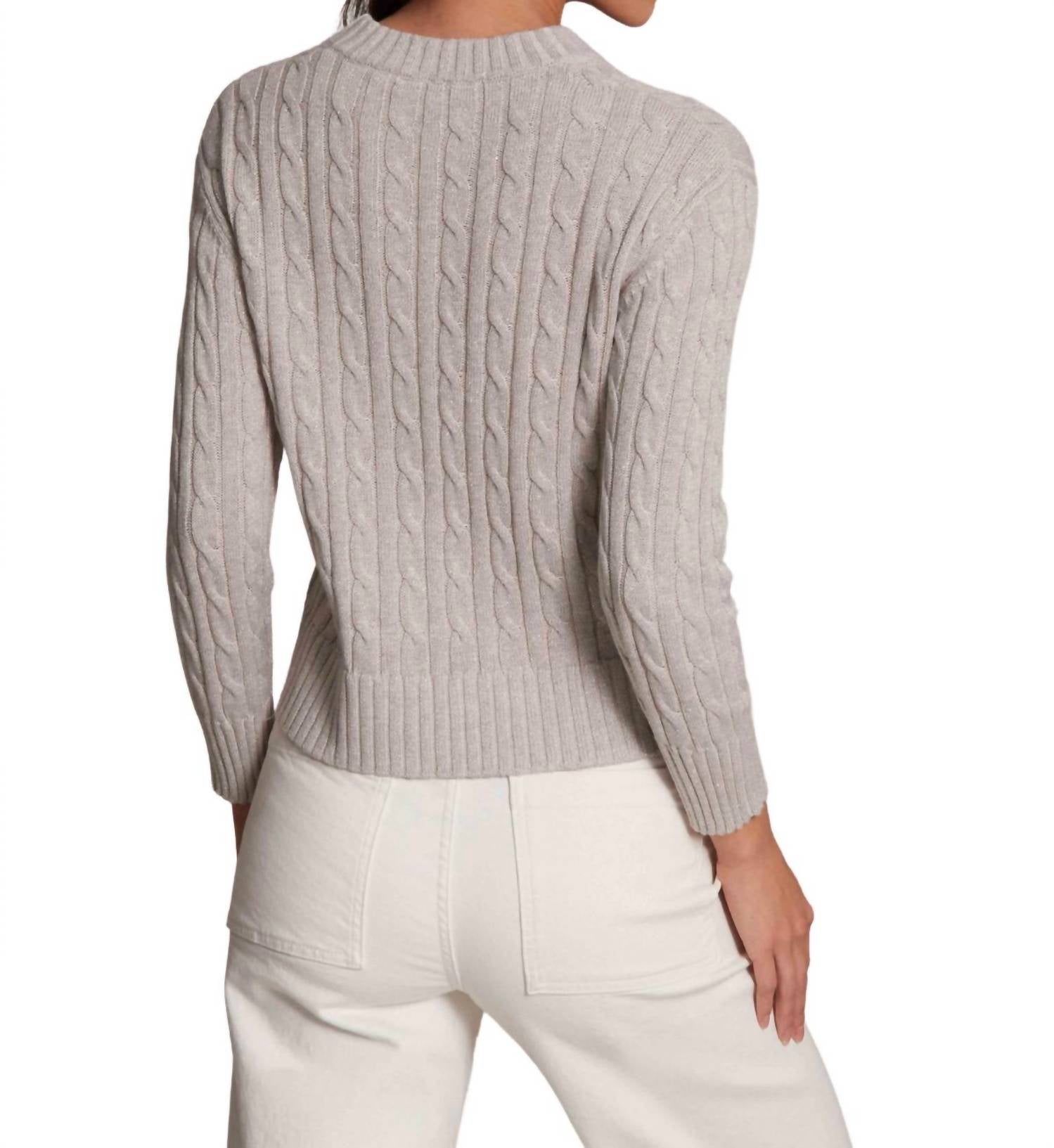 Alashan Cashmere - Hazel Lurex Cable V Neck Sweater
