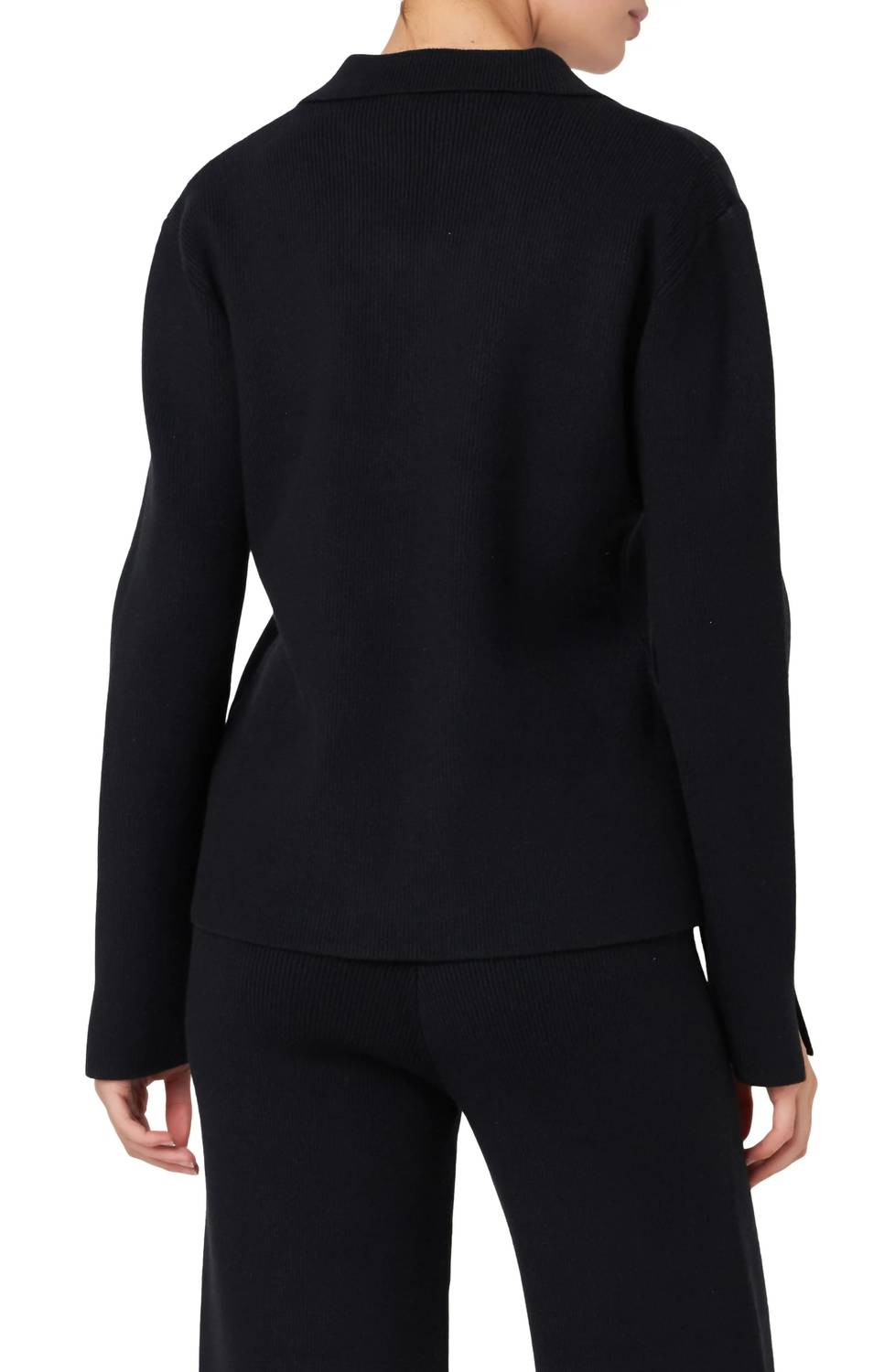 English Factory Polo Collar Sweater in black - women's sweater - view 4