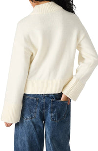 STEVE MADDEN Ivi Mock Neck Sweater in cream - women's sweater - detail view
