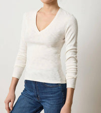 Lilla P - Rib Slub Long Sleeve V-neck Tee