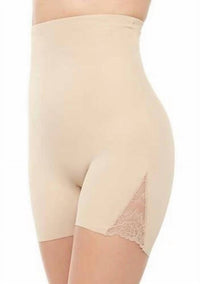 Miraclesuit Shape Away With Back Magic Lace Hi-waist Boyshort in nude - women's shorts