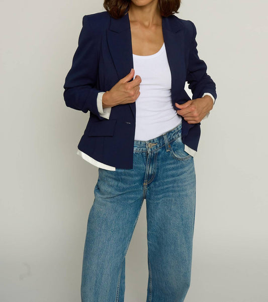 Central Park West - Scrunched Sleeve Blazer With Shirting