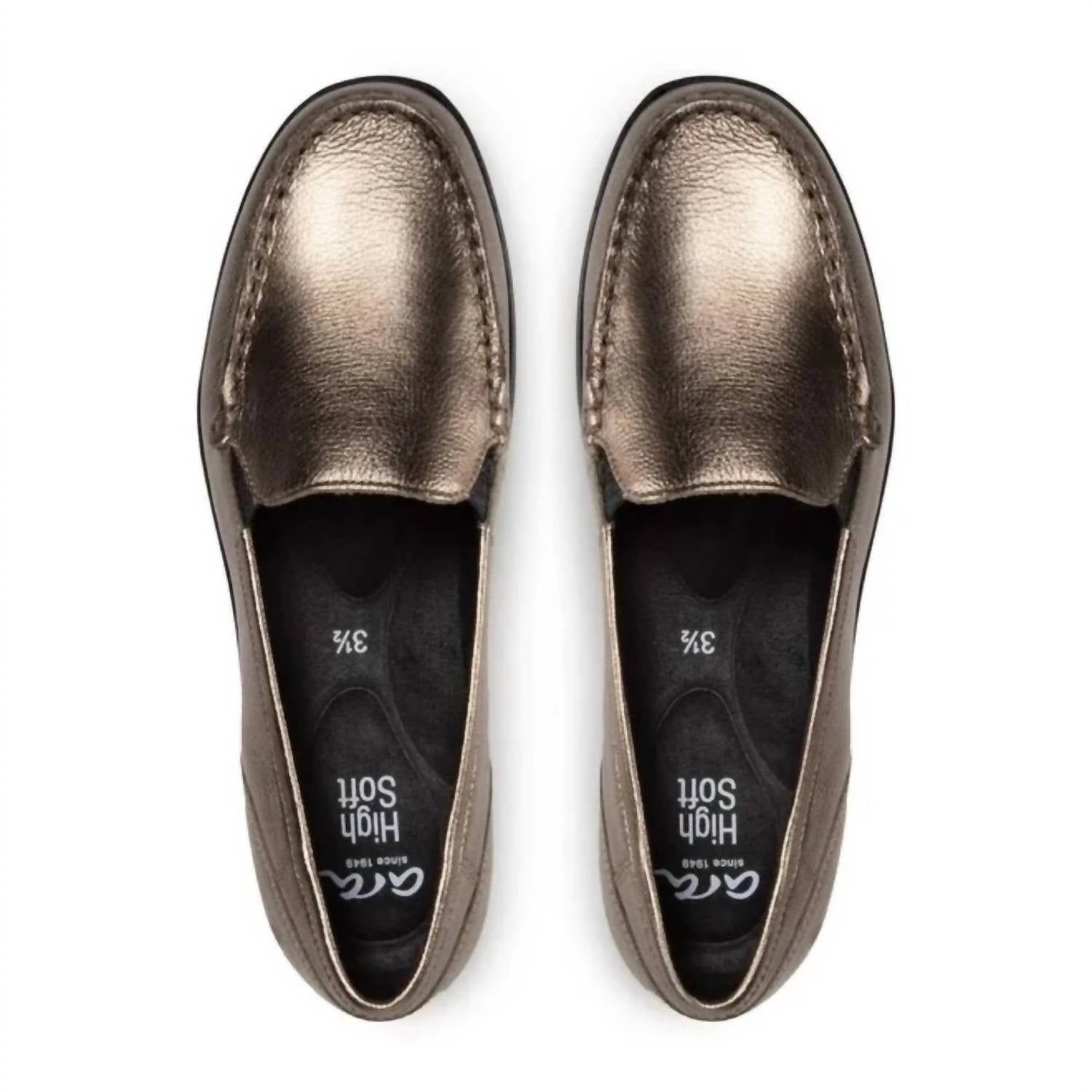 Ara Women's Dewitt Metallic Wedge Loafer in taiga metallic calf - women's flats - alternate view