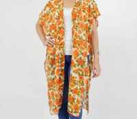 Judson & Company - Sunflower Print Lightweight Kimono Swimsuit Cover-up
