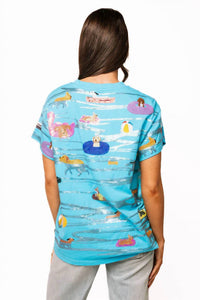 Queen Of Sparkles - Dogs On Tubes Swimming Tee