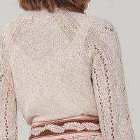 spartina 449 Shelby Lighweight Pullover Sweater in blush - women's sweater - detail view