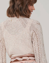 spartina 449 Shelby Lighweight Pullover Sweater in blush - women's sweater - alternate view