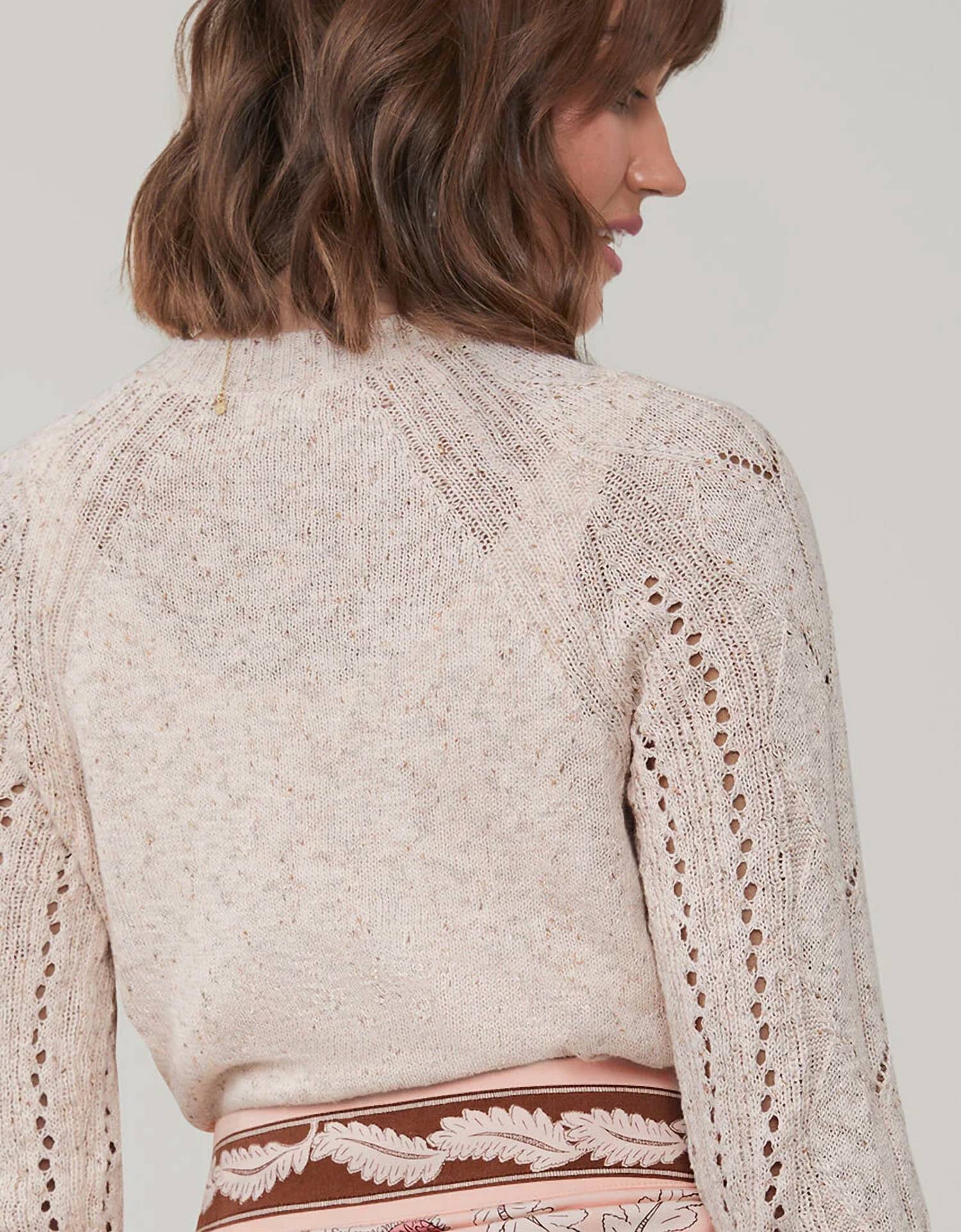 spartina 449 Shelby Lighweight Pullover Sweater in blush - women's sweater - alternate view