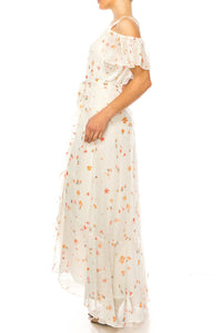 Maison Tara - Floral Off The Shoulder Strap Dress