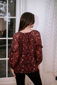 Gredana Ruffle Chiffon Blouse