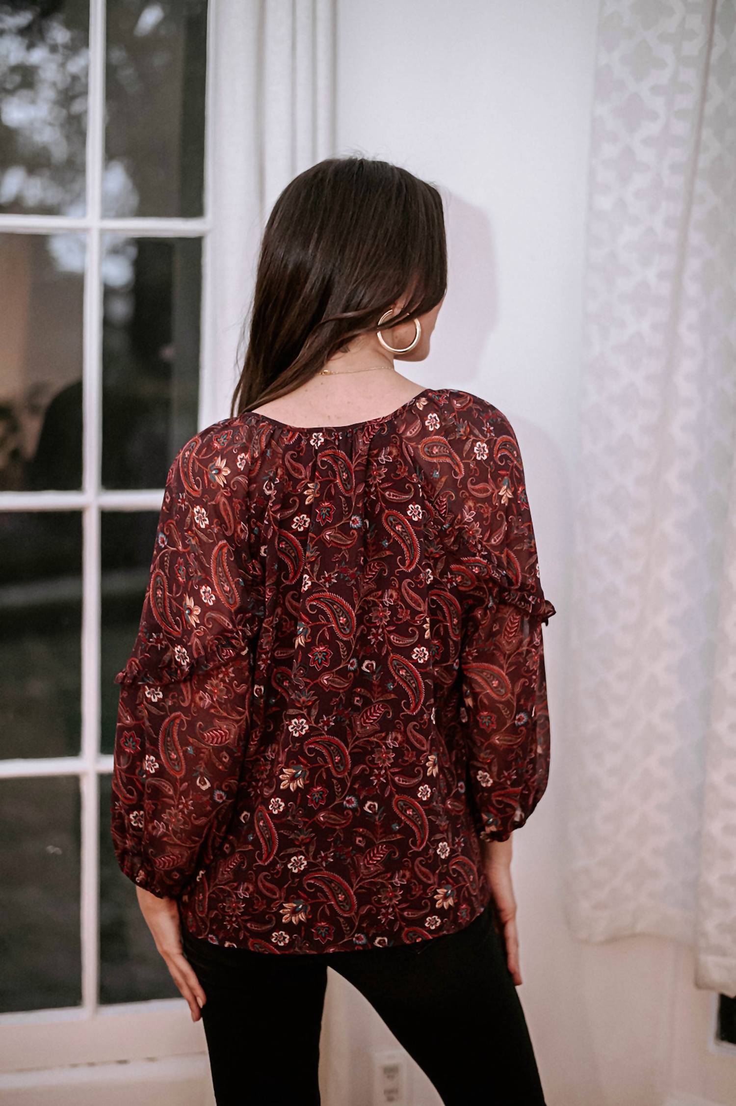 Gredana Ruffle Chiffon Blouse