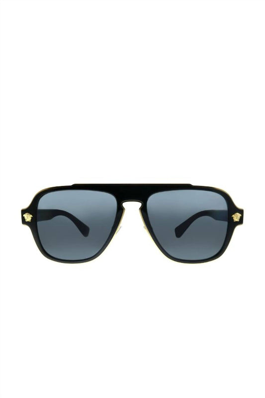 Versace - Medusa Charm Aviator Plastic Sunglasses with Grey Polarized Lens