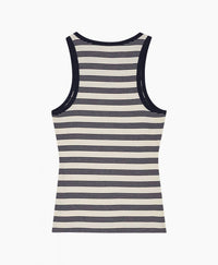 Ganni - Striped Soft Cotton Rib Tank Top