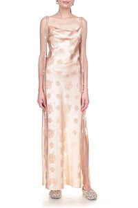 Marina Moscone - Floral Print Sleeveless Slip Dress