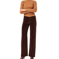 DL1961 - Women's Women's Drue Straight Low Rise Vintage Pant in dark mocha - women's pants - detail view