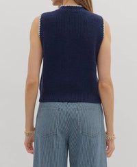 Entro - Neck Bow Sleeveless Top
