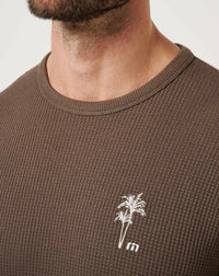 TravisMathew Souvenir Stand Pullover T Shirt in chocolate brown - men's long sleeve top - view 5