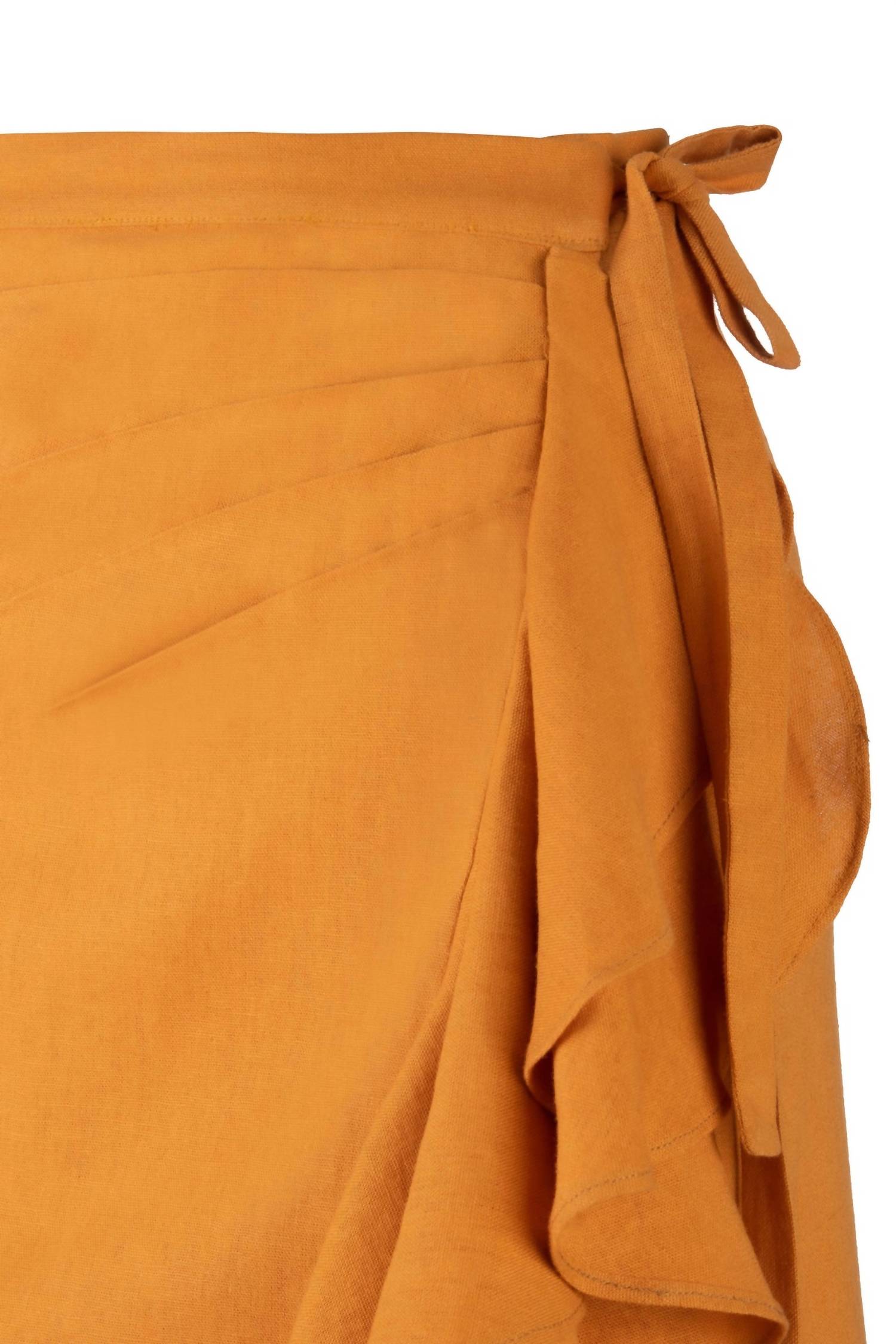 Rosewater House - Golestan Ruffle Linen Midi Skirt