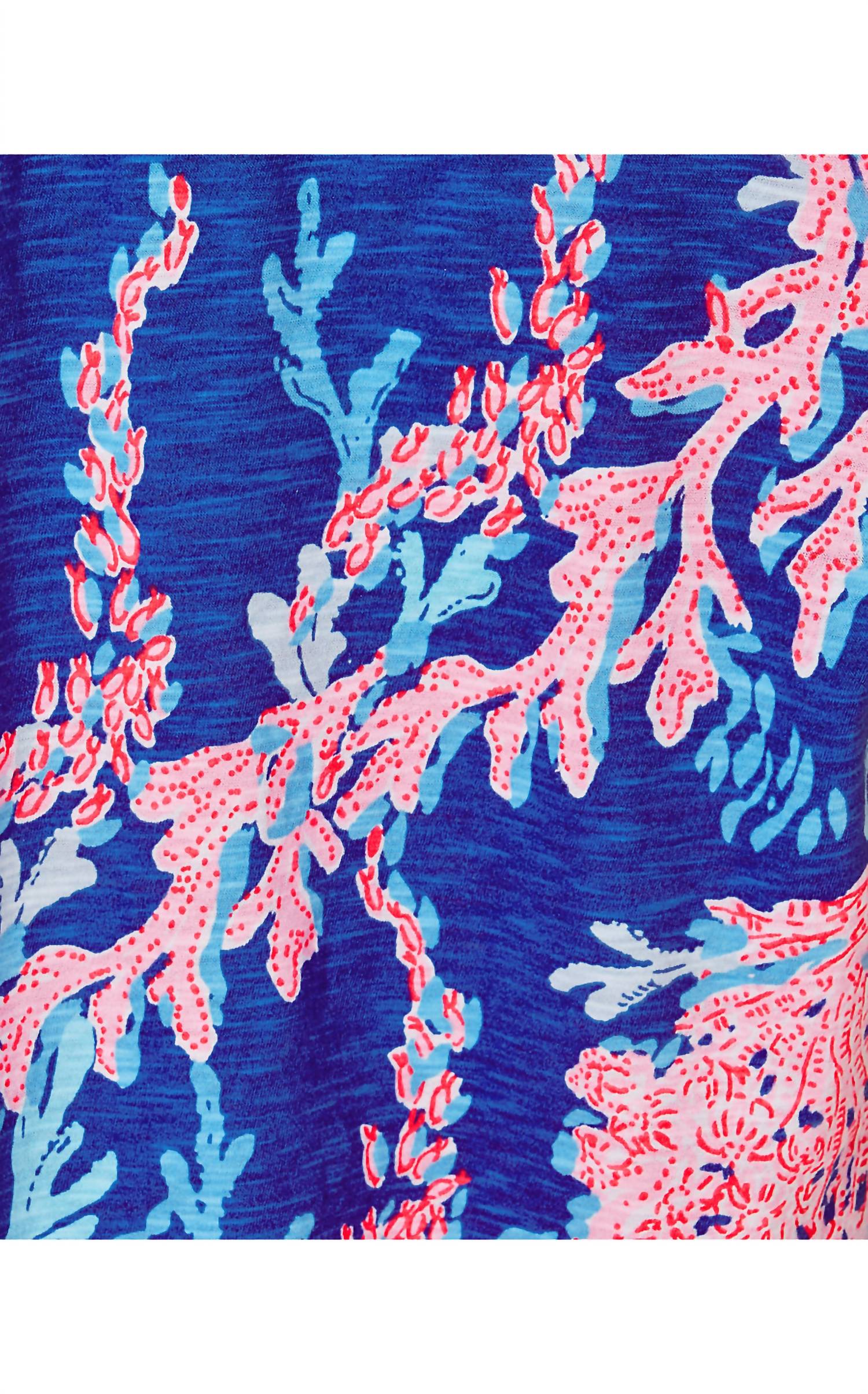 Lilly Pulitzer Etta V-neck Top in borealis blue swim on over - women's t-shirt - view 5