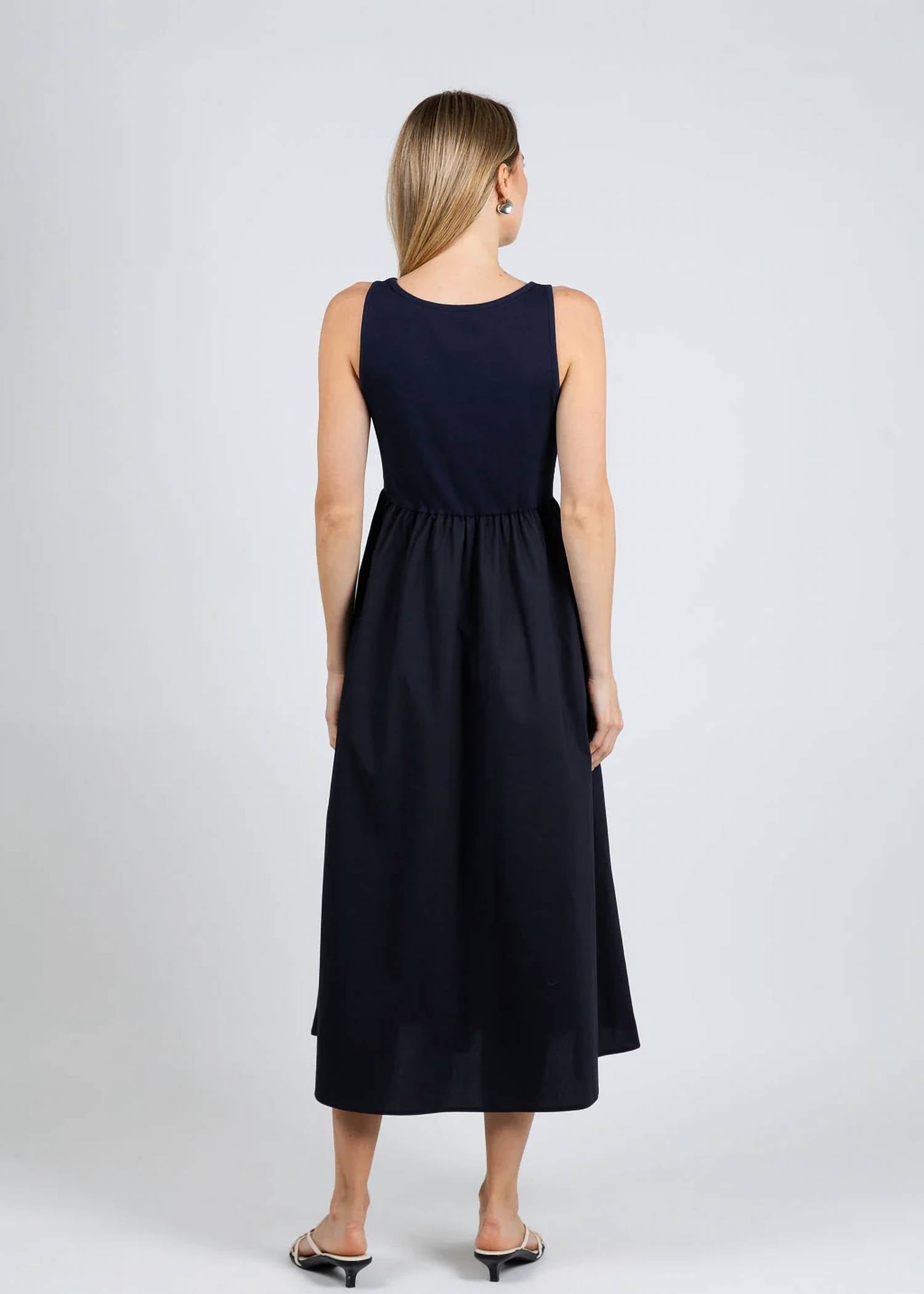Elliott Lauren - Rib Knit Woven Combo Dress