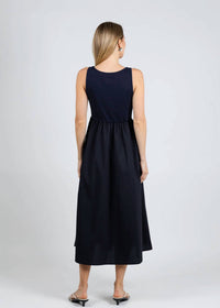 Elliott Lauren - Rib Knit Woven Combo Dress