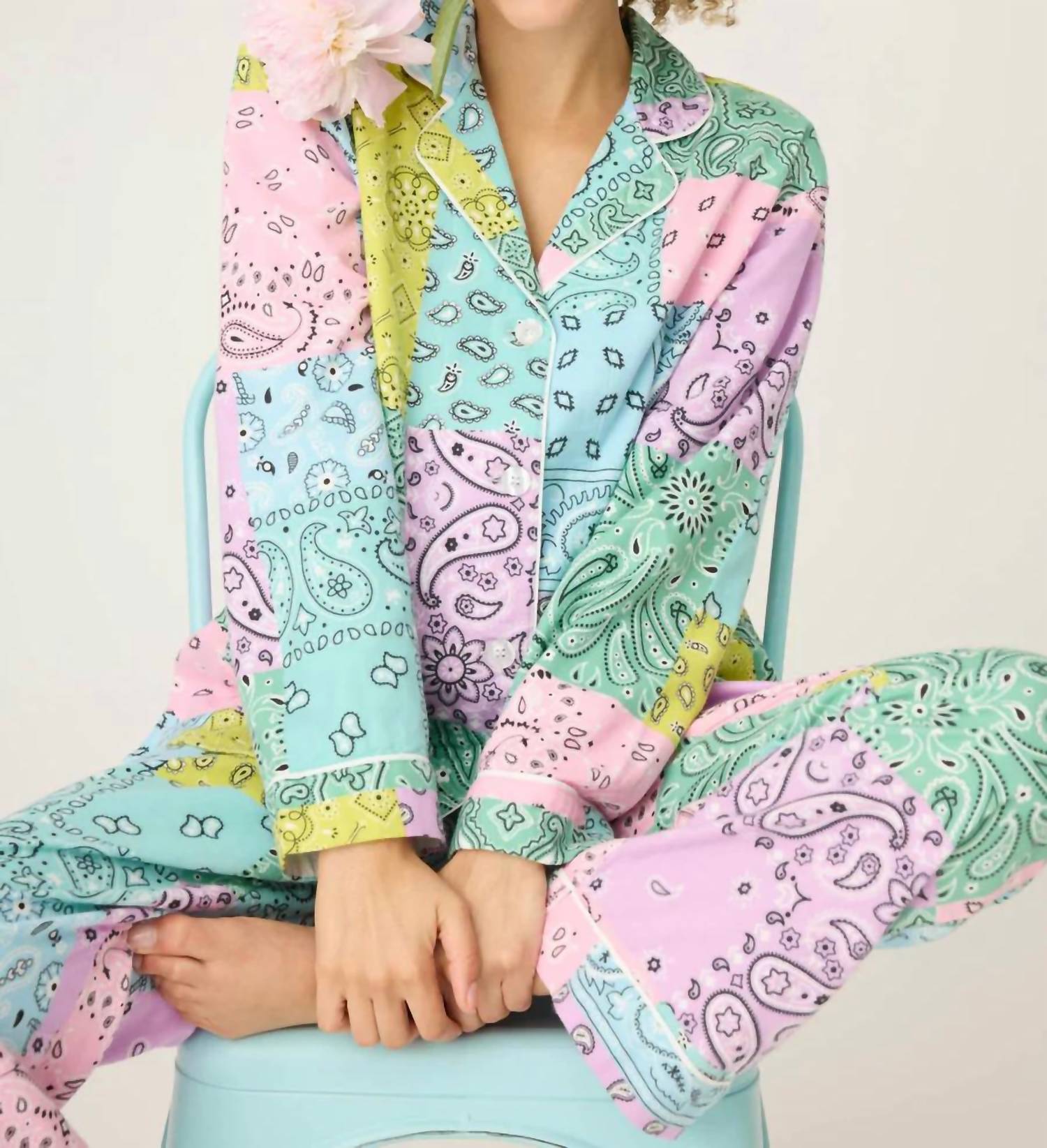 Pj Salvage - Howdy Honey Paisley 3-piece Flannel Pj Set