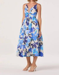 Astr - Janna Floral Plunge Midi Dress