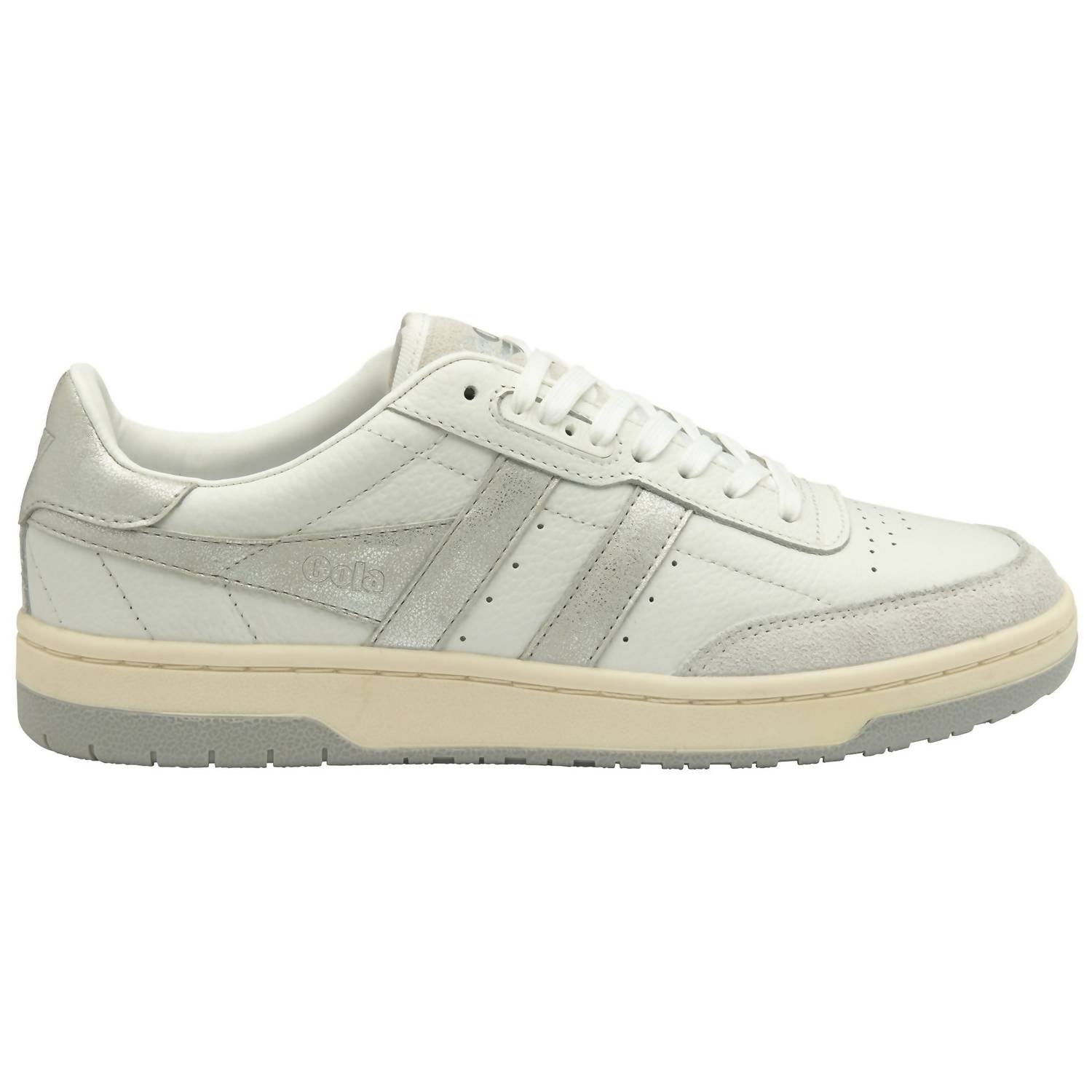 Gola Women's Falcon Mirror Sneaker Shoe in white silver - women's sneaker - detail view