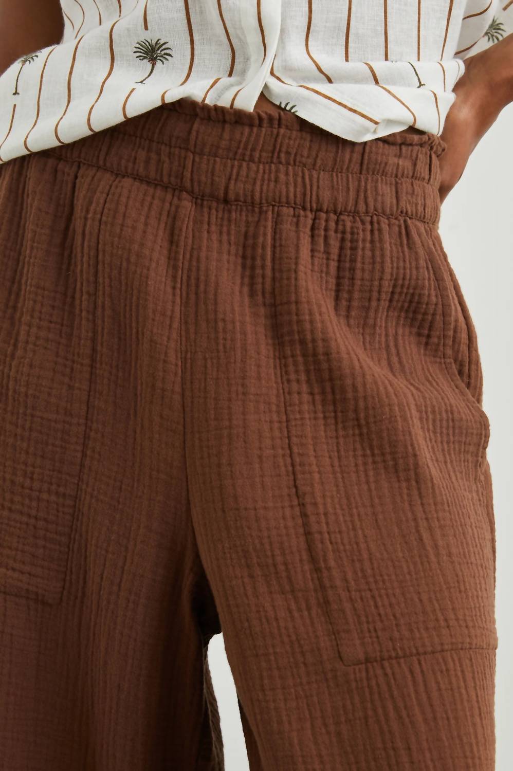 Rails Leon Lightweight Double Gauze Pant in cacao - women's pants - view 5