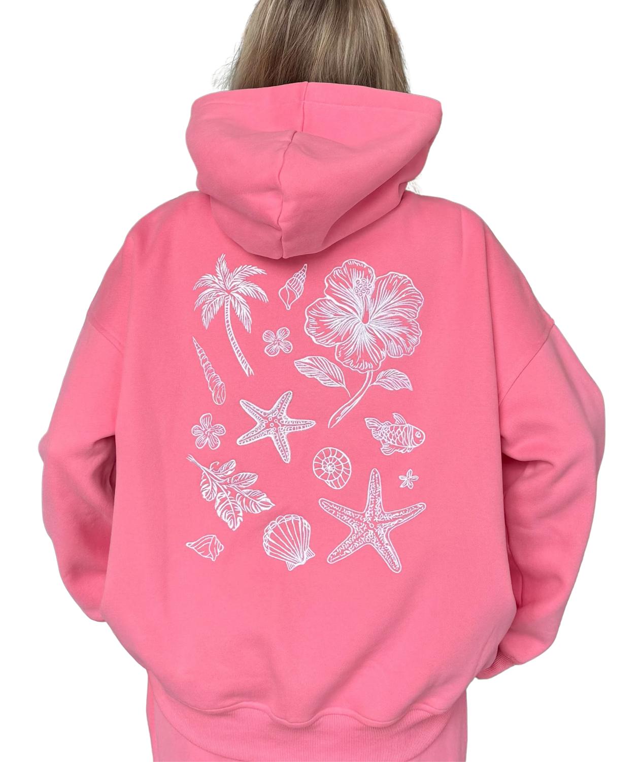 Sunkissed Coconut - Tropical Embroider Hoodie