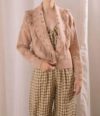 Storia - Paisley Fringe Knit Cardigan