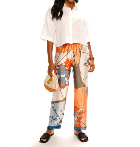 Paparazzi - Satin Scarf Print Pull-on Pant