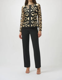 Joseph Ribkoff - Geometric Faux Leather Mesh Jacket