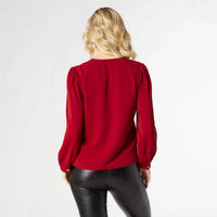 Coco + Carmen - Chloe V-neck Blouse With Studs