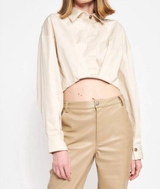 Lessie Cropped Button Down Top