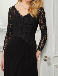 Mgny - Embroidered V-neck Evening Dress