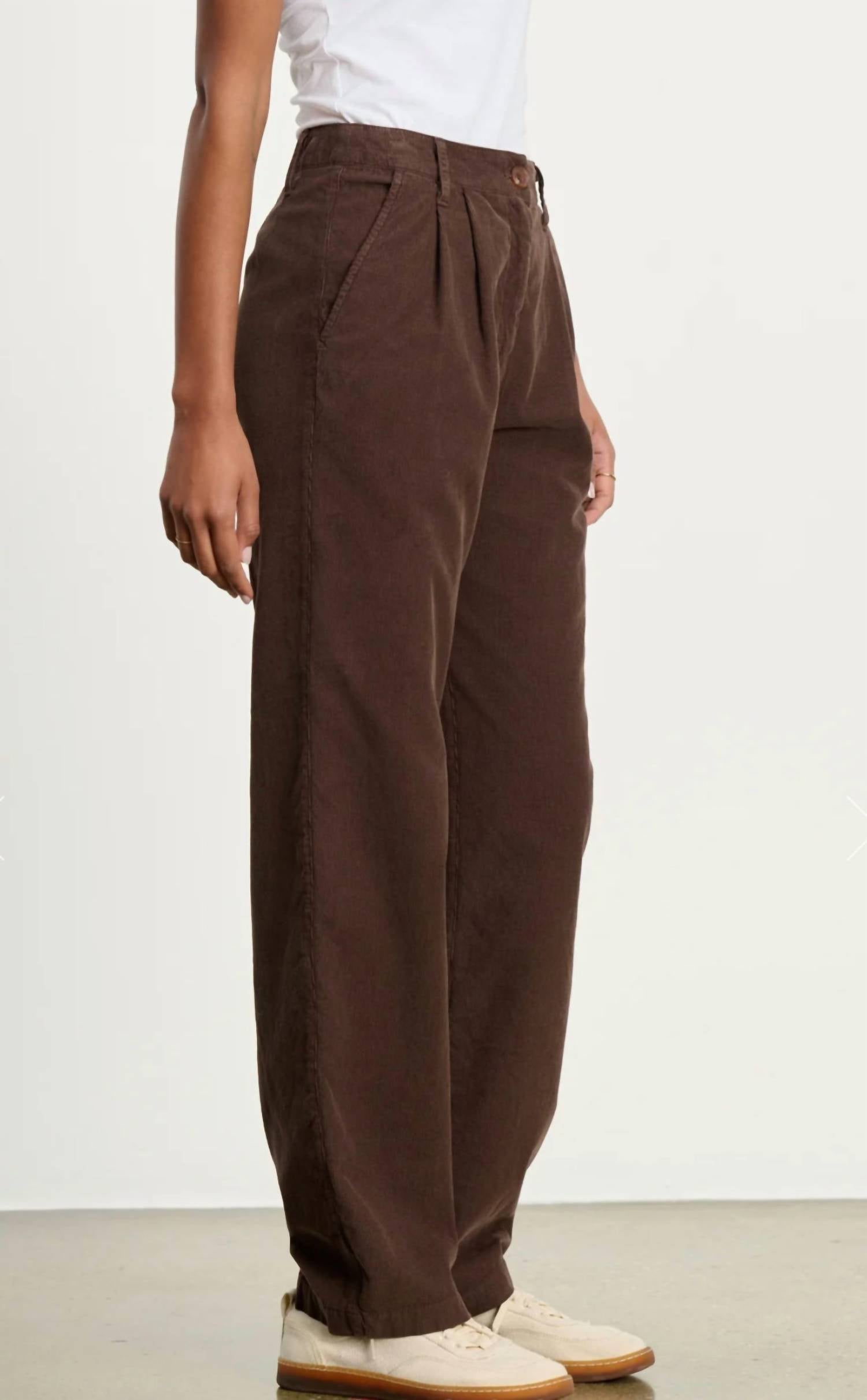 Velvet by Graham & Spencer Gail Relaxed Trousers in bark - women's pants - alternate view