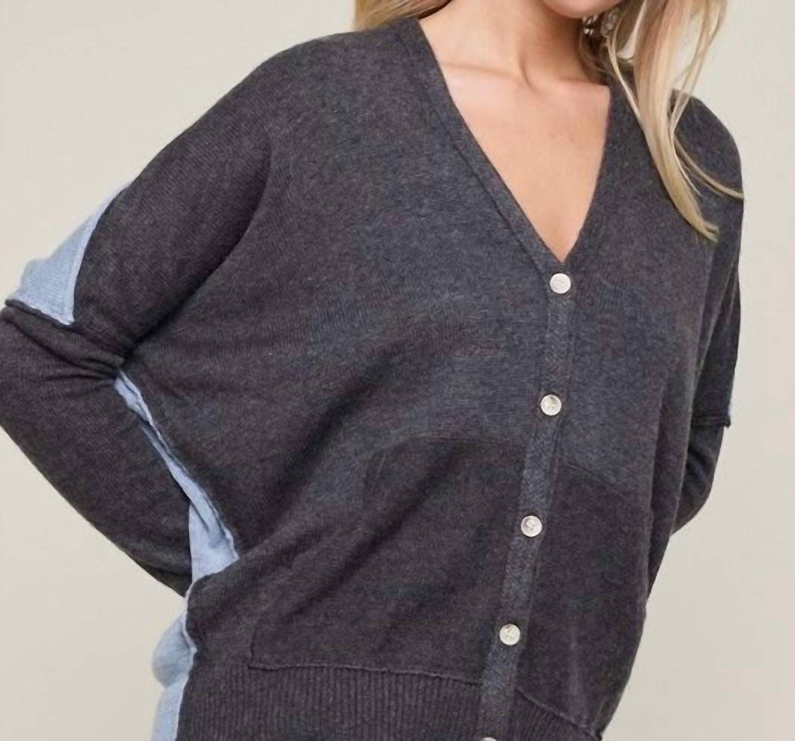 Sky To Moon - Stevie Color Block Oversized Cardigan
